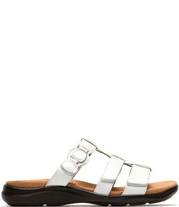 �N���[�N�X ���f�B�[�X �V���[�Y �p���v�X �T���_�� ���U�[ Clarks Artisan Kitly Patent Leather Slide Sandals White �z���C�g