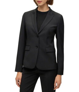�q���[�S�{�X ���f�B�[�X �A�E�^�[ �R�[�g �E�[�� �u���U�[ �W���P�b�g BOSS by Hugo Boss Juleah Virgin Wool Peak Lapel Collar Two-Button Coordinating Blazer Jacket Black �u���b�N