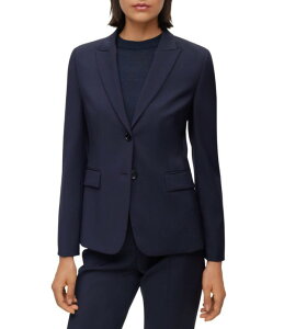 �q���[�S�{�X ���f�B�[�X �A�E�^�[ �R�[�g �E�[�� �u���U�[ �W���P�b�g BOSS by Hugo Boss Juleah Virgin Wool Peak Lapel Collar Two-Button Coordinating Blazer Jacket Dark Blue �u���[