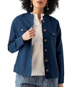 �A�x���`���� ���f�B�[�X �A�E�^�[ �R�[�g ���l�� �W���P�b�g Aventura Leni Linen Long Sleeve Button Front Jacket Gibraltar Sea