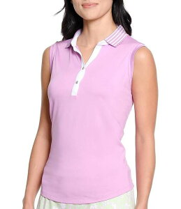 �X�|�b�g�n�[���[ ���f�B�[�X �g�b�v�X �V���c V�l�b�N �m�[�X���[�u Sport Haley Anya Collared V-Neck Sleeveless Polo Top Violet �o�C�I���b�g