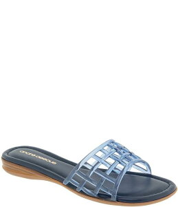 �A���h���A�[�X ���f�B�[�X �V���[�Y �p���v�X �T���_�� Andre Assous Nabil Caged Jelly Flat Slide Sandals Navy �l�C�r�[