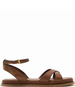 ���C�X ���f�B�[�X �V���[�Y �T���_�� �A���N�� ���U�[ Reiss Emma Leather Crossover Ankle Strap Flat Sandals Tan �^��