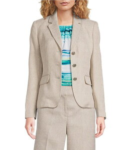 �J���o���N���C�� ���f�B�[�X �A�E�^�[ �R�[�g �W���P�b�g Calvin Klein Coordinating Notch Lapelong Sleeve Three Button Jacket Latte Multi �}���`�J���[