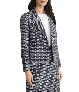 �J�X�p�[�� ���f�B�[�X �A�E�^�[ �R�[�g �N���b�v�h �W���P�b�g Kasper Peak Lapel Cropped Jacquard Jacket Kasper Navy/Lily White �z���C�g