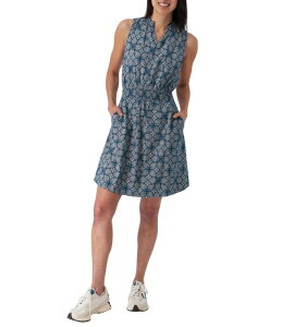 �A�x���`���� ���f�B�[�X �g�b�v�X �����s�[�X �t���� �m�[�X���[�u �W���[�W�[ Aventura Cottage Stretch Jersey Ruffle Split Neck Sleeveless Dress Gibraltar Sea