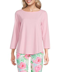 �����[�s�����b�c�@�[ ���f�B�[�X �g�b�v�X �V���c �N���[�l�b�N �W���[�W�[ Lilly Pulitzer Key West Soft Blend Jersey Crew Neck 3/4 Sleeve Top Conch Shell