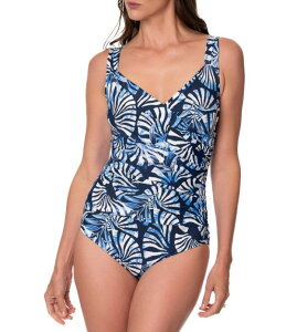 �W�����g�[�� ���f�B�[�X �g�b�v�X �����s�[�X Jantzen The Seaside Crush Tummy Control Surplice One Piece Swimsuit Pantheon Blue �u���[