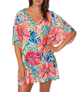 �W�����g�[�� ���f�B�[�X �g�b�v�X �����s�[�X V�l�b�N Jantzen Garden Explosion Celia V-Neck Tunic Swim Cover-Up Multi �}���`�J���[