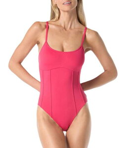 ���B���X�J���[�g ���f�B�[�X �g�b�v�X �����s�[�X Vince Camuto Scoop Neck Corset One-Piece Swimsuit Geranium