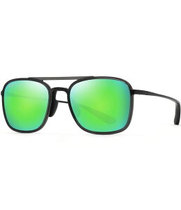 �}�E�C�W�� ���f�B�[�X �A�N�Z�T���[ �T���O���X�E�A�C�E�F�A �v���X�T�C�Y Maui Jim Unisex Keokea 55mm PolarizedPlus 2 Aviator Sunglasses Grey/Green �O���[