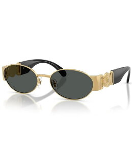 ���F���T�[�` ���f�B�[�X �A�N�Z�T���[ �T���O���X�E�A�C�E�F�A Versace Men's VE2299 56mm Oval Sunglasses Gold �S�[���h