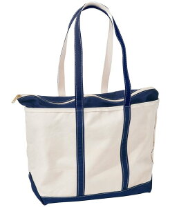�G���G���r�[�� ���f�B�[�X �o�b�O L.L.Bean Large Zip Top Boat and ToteR Bag Blue Trim �u���[