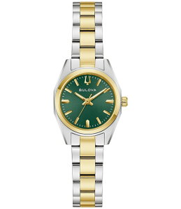 �u���o ���f�B�[�X �A�N�Z�T���[ �r���v T�V���c Bulova Women'surveyor 29mm Three Hand Stainlessteel Bracelet Watch Green/Two Tone �O���[��