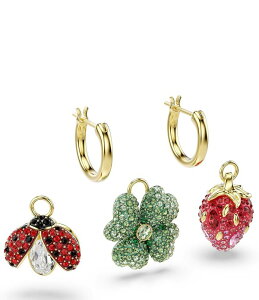 �X�����t�X�L�[ ���f�B�[�X �A�N�Z�T���[ �s�A�X�E�C�������O Swarovskidyllia Multicolored Crystal Hoop Earrings with Motifs Gold �S�[���h