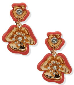 �A���N���C�� ���f�B�[�X �A�N�Z�T���[ �s�A�X�E�C�������O Anne Klein Double Textured Flower Drop Clip Earrings Coral �R�[����