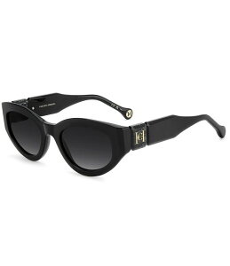 �L�������C�i�w���� ���f�B�[�X �A�N�Z�T���[ �T���O���X�E�A�C�E�F�A Carolina Herrera Women's HER 0370/S 52mm Oval Sunglasses Black �u���b�N