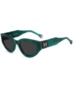 �L�������C�i�w���� ���f�B�[�X �A�N�Z�T���[ �T���O���X�E�A�C�E�F�A Carolina Herrera Women's HER 0370/S 52mm Oval Sunglasses Green Marble Black �u���b�N