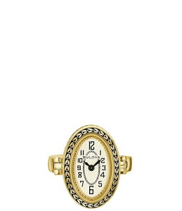 �u���o ���f�B�[�X �A�N�Z�T���[ �r���v T�V���c Bulova Women's Archive Two Hand Gold Tone Stainlessteel Ring Watch Gold �S�[���h