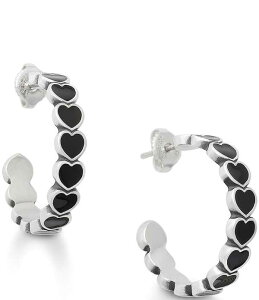 �W�F�[���Y �G�C�����[ ���f�B�[�X �A�N�Z�T���[ �s�A�X�E�C�������O James Avery Medium Enamel Connected Hearts Hoop Earringsterling Black �u���b�N