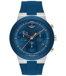 ���o�h ���f�B�[�X �A�N�Z�T���[ �r���v Movado Bold Men's Quartz Chronograph Silicone Strap Watch Blue/Silver �u���[