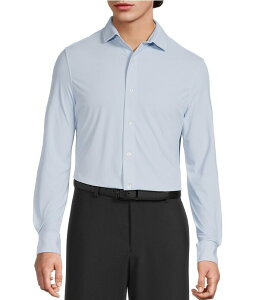 �����m �����Y �g�b�v�X �V���c �X�����t�B�b�g �W���[�W�[ Murano Collezioneurojersey Slim Fit Solid Textured Long Sleeve Woven Shirt Light Periwinkle