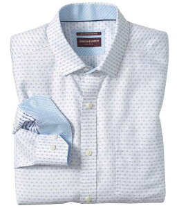 �W�����X�g���A���h�}�[�t�B�[ �����Y �g�b�v�X �V���c �v�����g Johnston & Murphy Ovation Diamond Print Non-Iron Long Sleeve Woven Shirt White/Navy Tonal Diamond �z���C�g
