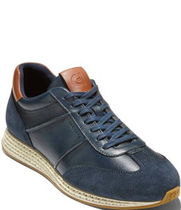 �R�[���n�[�� �����Y �V���[�Y �X�j�[�J�[ ���U�[ Cole Haan Men's GrandPro Low Profile SkyWeave Leatherunning Sneakers Navy blazer/Bristish Tan/Ivory �A�C�{���[