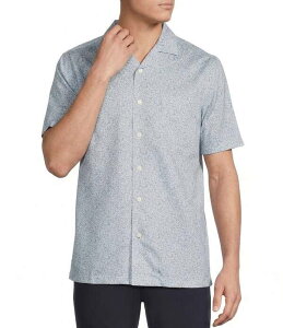 �_�j�G�� �N���~�� �����Y �g�b�v�X �V���c �v�����g Daniel Cremieux Signature Labeleaf Print Short Sleeve Woven Camp Shirt Egret