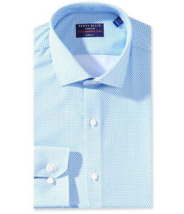 �y���[�G���X �����Y �g�b�v�X �V���c �v�����g Perry Ellis Performance Stretch Spread Collar Diamond Print Dresshirt Blue �u���[