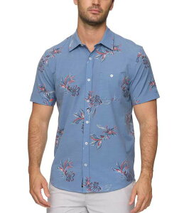 �t���b�O �A���h �A���Z�� �����Y �g�b�v�X �V���c �t�����[�� �t�����[ Flag and Anthem Ridgely Floral Short Sleeve UPF Performance Shirt Slate Blue Combo �X���[�g