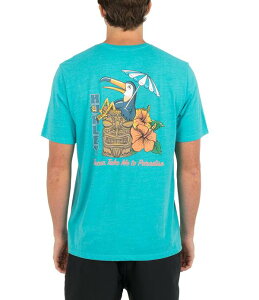 �n�[���[ �����Y �g�b�v�X �V���c Hurley Sippin Paradise Short Sleeve T-Shirt Barracuda Heather �w�U�[