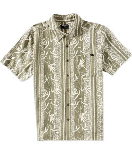 �n�[���[ �����Y �g�b�v�X �V���c �v�����g Hurley Aero Printed Point Collar Short Sleeve Woven Shirt Army �A�[�~�[