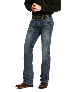 �A���A�g �����Y �{�g���X �f�j���p���c �X�g���[�g �g�[�� �W�[���Y Ariat Big & Tall M5 Stretch Marshall Stackable Straight Leg Jeans Blue �u���[