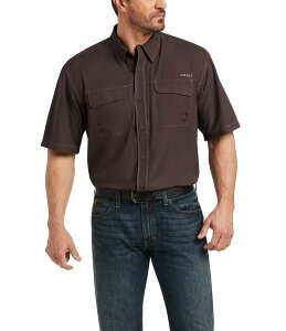 �A���A�g �����Y �g�b�v�X �V���c �g�[�� ���� Ariat Big & Tall VentTek Outbound Classic-Fit Performance Short-Sleeve Woven Shirt Chocolate �`���R���[�g