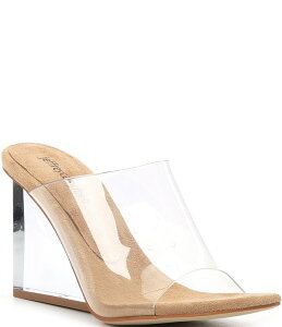 �W�F�t���[ �L�����x�� ���f�B�[�X �V���[�Y �T���_�� Jeffrey Campbell Acetate Vinylucite Wedge Slide Sandals Clear
