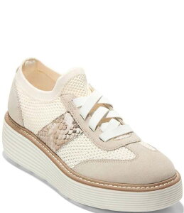 �R�[���n�[�� ���f�B�[�X �V���[�Y �T���_�� �v���b�g�t�H�[�� �X�j�[�J�[ ���[�X Cole Haan Women's OG Max Platform Lace Up Sneakersandollar/Mojave Snake �T���h
