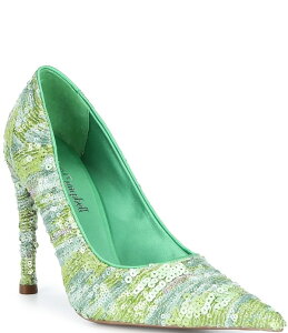�W�F�t���[ �L�����x�� ���f�B�[�X �V���[�Y �q�[�� �X�p���R�[�� Jeffrey Campbell Good-Sequin Stiletto Pumps Green Combo �O���[��