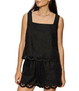 �T���N�`���A���[ ���f�B�[�X �g�b�v�X �V���c �m�[�X���[�u ���l�� Sanctuary Almosthere Square Neck Sleeveless Coordinating Linen Tank Top Black �u���b�N