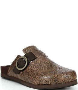 �A���A�g ���f�B�[�X �V���[�Y �p���v�X �t�����[�� ���U�[ �t�����[ Ariat Women's Country Embossed Floraleather Mule Clogs Brown �u���E��