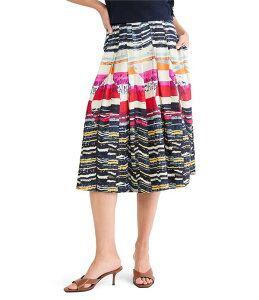 �j�b�N�A���h�]�[ ���f�B�[�X �{�g���X�J�[�g �v���[�c �v�����g NIC + ZOE Rising Sun Printed High-Rise Pleated Skirt Red Multi ���b�h