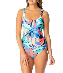 �W�����g�[�� ���f�B�[�X �g�b�v�X �����s�[�X Jantzen Bright Canvas Jolie Scoop Neck Underwire Tummy Control Tank One Piece Swimsuit Pantheon Blue �u���[