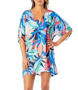 �W�����g�[�� ���f�B�[�X �g�b�v�X �����s�[�X V�l�b�N Jantzen Bright Canvas Celia V-Neck Tunic Swim Cover-Upantheon Blue �u���[