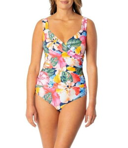 �W�����g�[�� ���f�B�[�X �g�b�v�X �����s�[�X V�l�b�N Jantzen Sunset Dream Ruching Surplice V-Neck One Piece Swimsuit Pantheon Blue �u���[