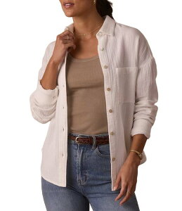 �m�[�}���u�����h ���f�B�[�X �g�b�v�X �V���c The Normal Brand Kalo Weekender Oversize Fit Button Front Shirt Ivory �A�C�{���[