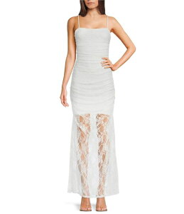 �W�����v ���f�B�[�X �g�b�v�X �����s�[�X �I�[�o�[���C ���[�X �}�L�V Jump Lace Illusion Overlay Shirred Maxi Dress White �z���C�g