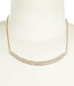 �Z�U���k ���f�B�[�X �A�N�Z�T���[ �l�b�N���X�E�`���[�J�[ ���[�X Cezanne Crystal Pave Domed Bar Short Snake Chain Collar Necklace Gold/Crystal �S�[���h