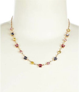 �Z�U���k ���f�B�[�X �A�N�Z�T���[ �l�b�N���X�E�`���[�J�[ ���[�X Cezanne Multi Stone Frontal Delicate Short Chain Collar Necklace Gold/Multi �S�[���h