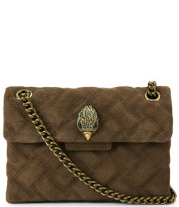�J�[�g�W�F�C�K�[�����h�� ���f�B�[�X �o�b�O �L���e�B���O �~�j �X�G�[�h Kurt Geiger London Mini Kensington Triple Stitched Quilted Suede Crossbody Bag Brown �u���E��