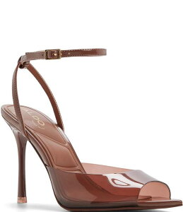 �A���h ���f�B�[�X �V���[�Y �q�[�� �T���_�� �A���N�� ALDO Belen Tinted Vinyl Ankle Strapointed Toe Dressandals Maple Glaze